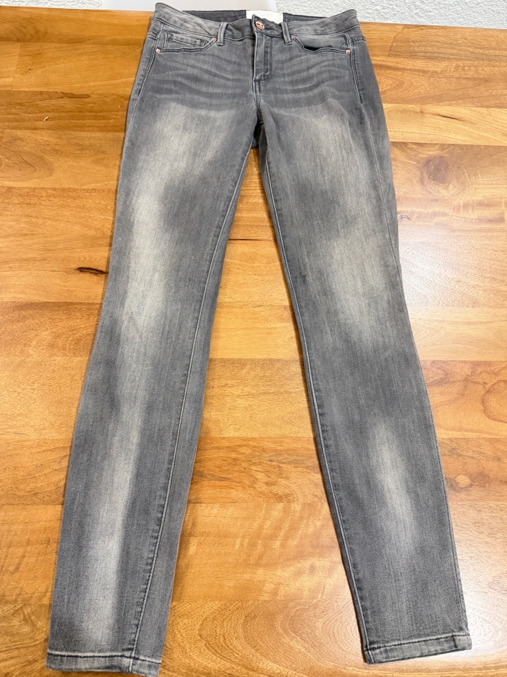 Rachel Gray Skinny Jeans with Faded Whiskering